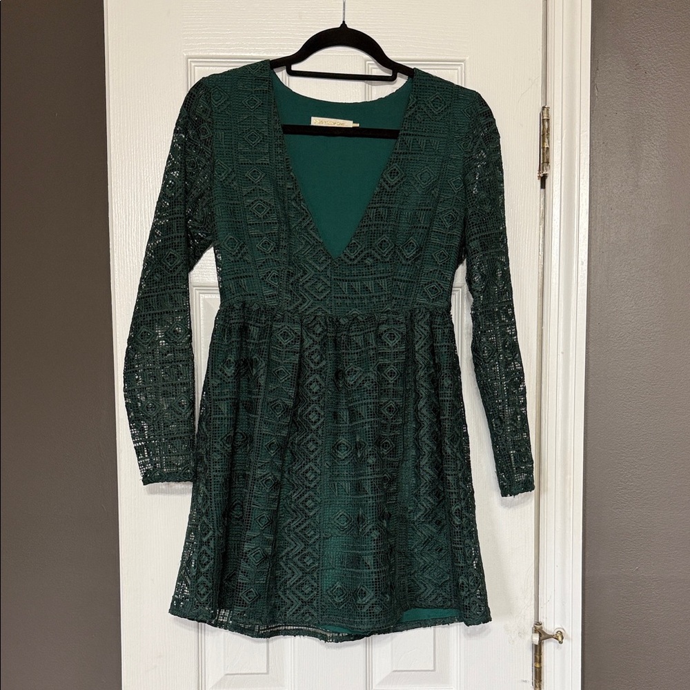 Little White Lies Green Lace Dress